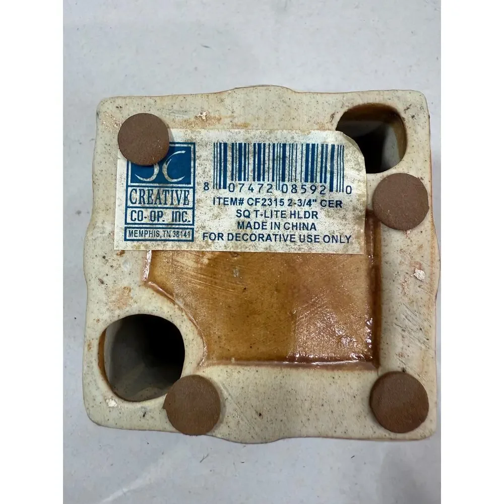 Vintage Ceramic Trinket Box | Flower Relief, Speckled Glaze, Co-Op